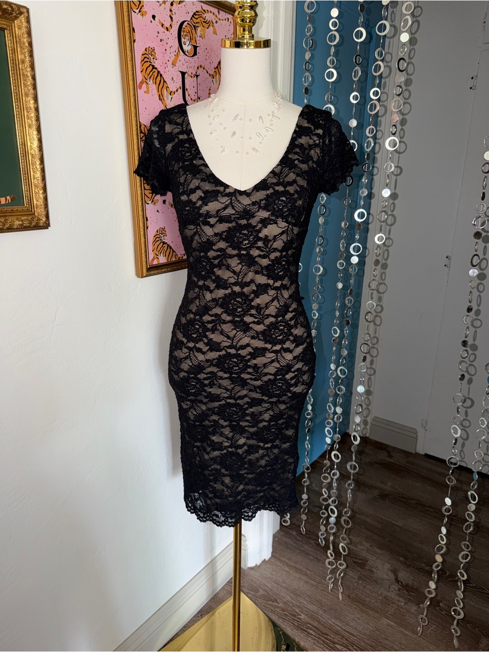 Vintage Y2K Black Lace Dress